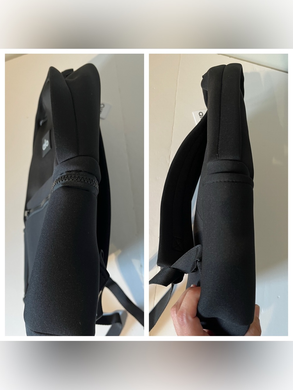 NEW Alo Yoga Stow Neoprene Backpack Black w/ Pouch Purse A0481U - Picture 10 of 15